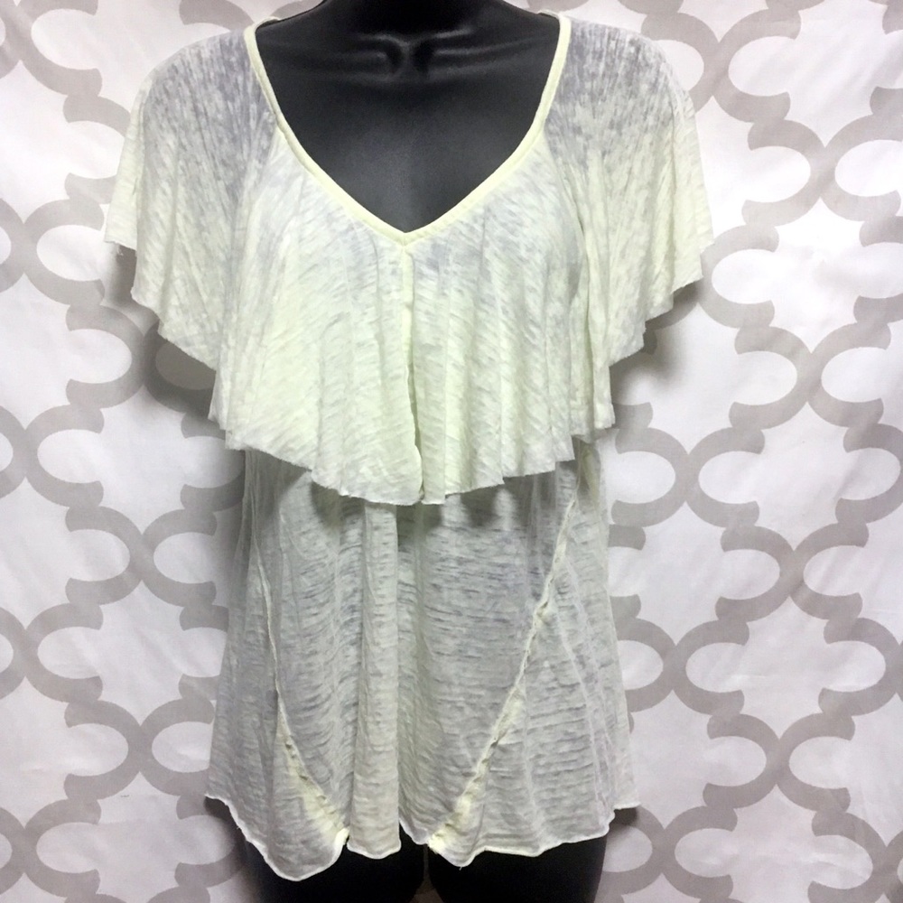 Lucky Brand Burnout Ruffle Tee.